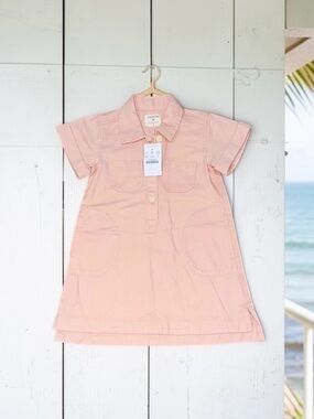 Crewcuts NWT 2T Dusty Pink Polo Shirt Dress with Pockets Toddler Girl